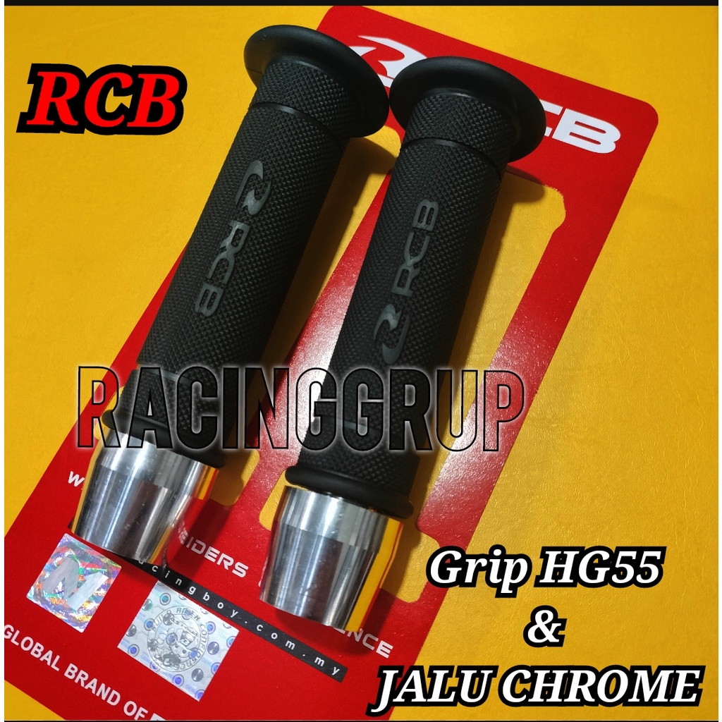 handgrip rcb original hg 55 sarung gas racing boy original hg55 + jalu stang chrome model pcx universal motor handle grip sarung gas racing boy original handgrip jalu rcb honda yamaha suzuki kawasaki rcb vespa sprint (G119)