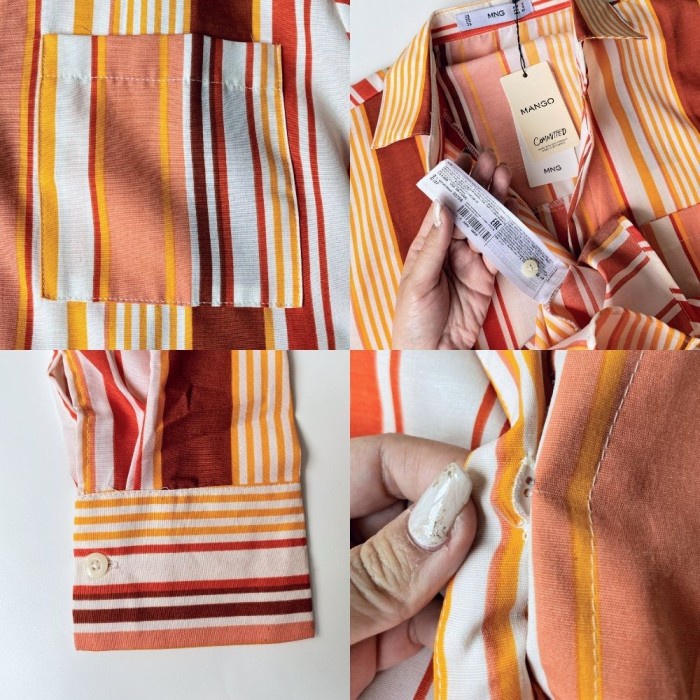 Terbaru Mango Strip Shirt - Kemeja Wanita Lengan Panjang