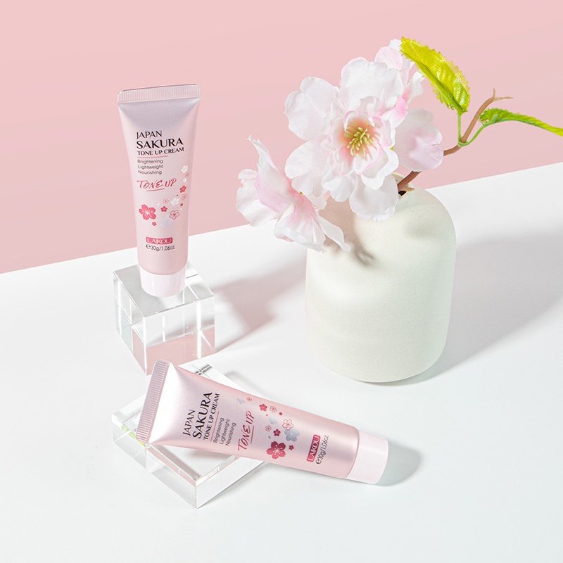 LAIKOU Japan Sakura Tone Up Cream Menyembunyikan Noda Mencerahkan Moisturizer 30g