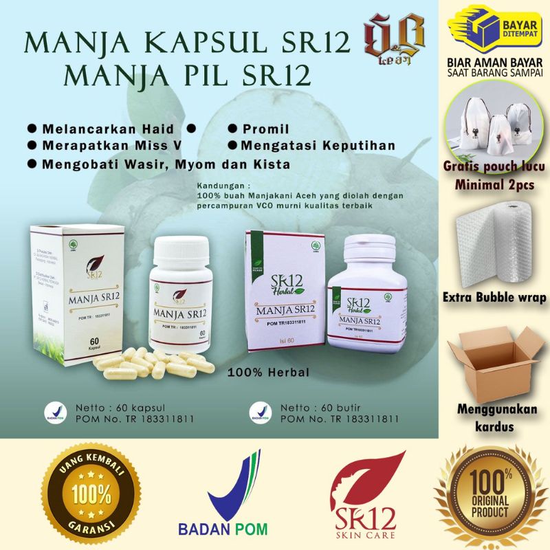 

Manja SR12 / Manjakani isi 60pcs obat keputihan herbal 100% alami , promil , myom , kista