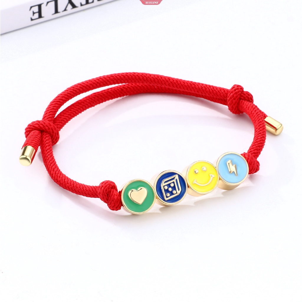 Smiley face Gelang Tali Merah charms Gelang Untuk Wanita Anak best friend Perhiasan handmade accesorios [ZXL]