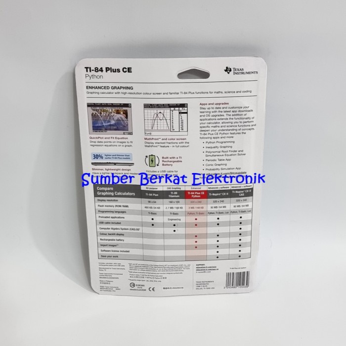 

CALCULATOR KULIAH/SEKOLAH TEXAS INSTRUMENTS TI-84 PLUS CE GRAPHING #ORIGINAL
