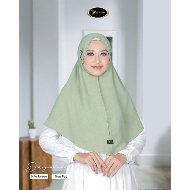 Yessana Jilbab Instan Kerudung Bergo Jersey Premium Dayana Non Pad Khimar Syari Jumbo Kudung Sport M