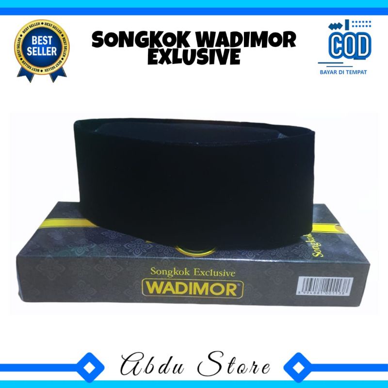 SONGKOK WADIMOR HITAM ORIGINAL Murah , Peci Kopiah Songkok Wadimor Original , Kopiah Hitam Wadimor O