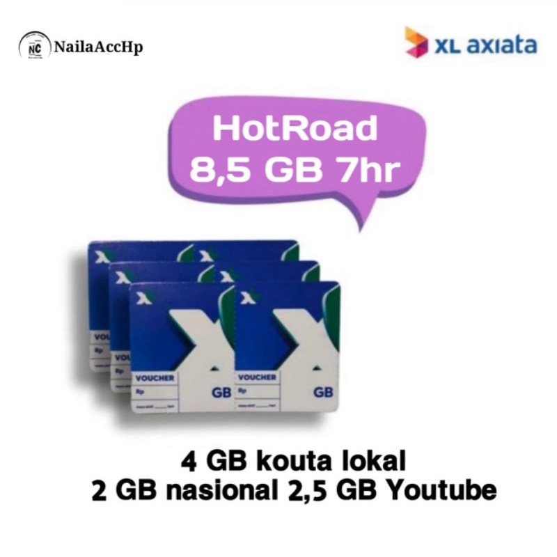 VOUCHER INTERNET XL HOTROAD 8,5GB KUOTA INTERNET
