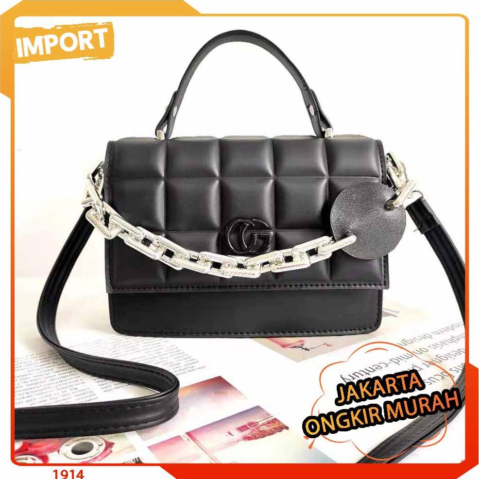 JAKARTA D 1914 TAS SELEMPANG WANITA CG TALI RANTAI FASHION MURAH IMPORT