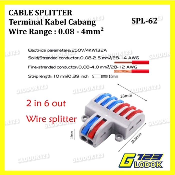 Terminal Konektor Kabel Splitter Cabang 2 3 To 4 6 9 Pin SPL 42 62 93