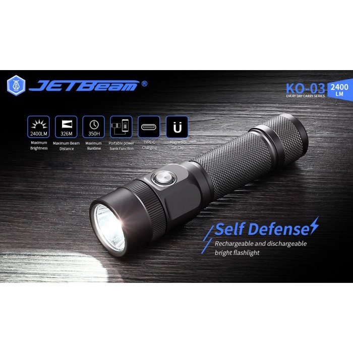 JETBeam KO-03 Senter LED EDC Flashlight CREE SST-70 2400 Lumens