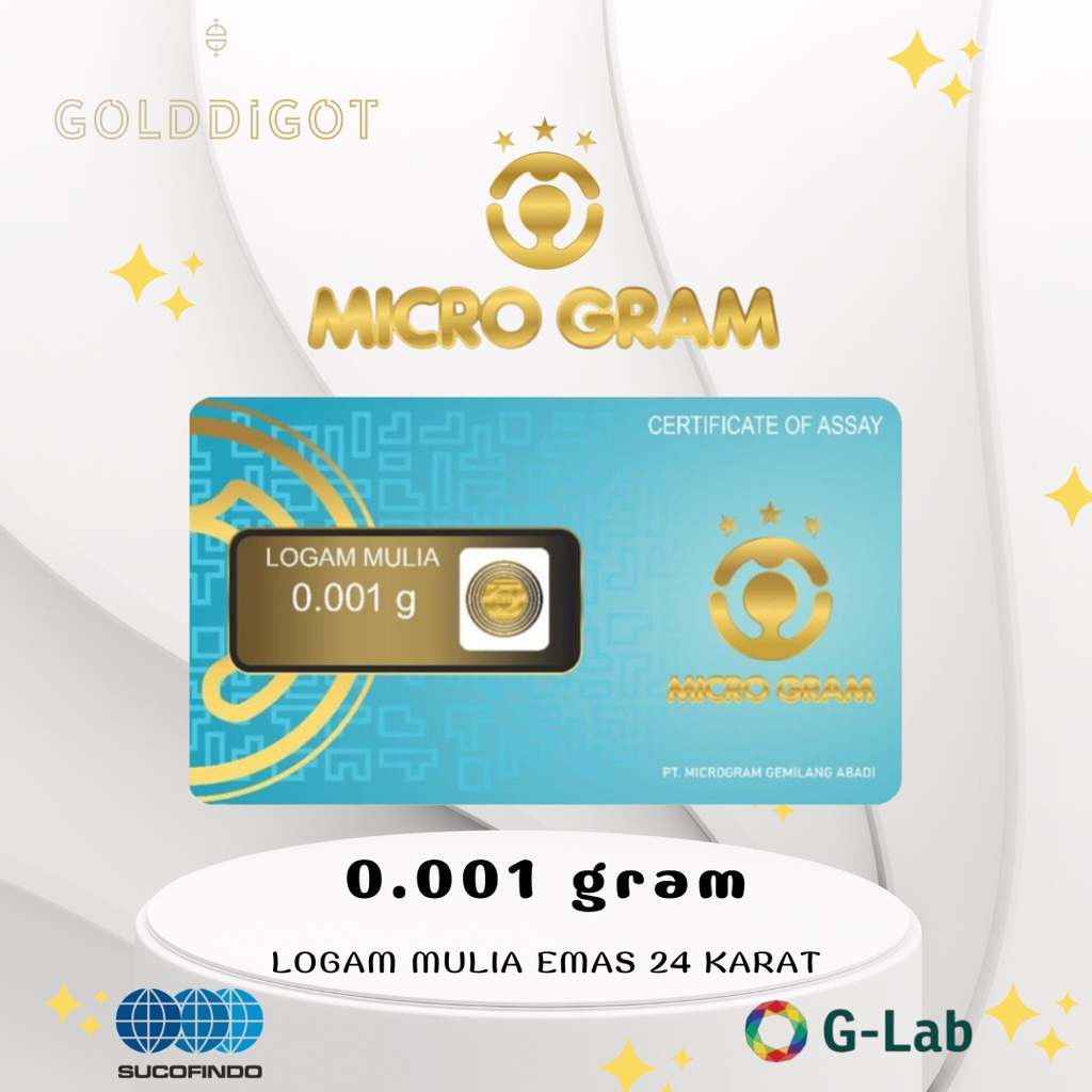 MINI GOLD EMAS LOGAM MULIA 0,001 GRAM