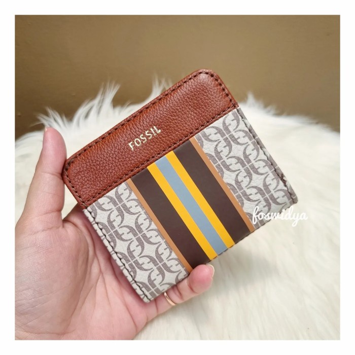 Branded Dompet Fossil Madison Bifold Wallet Taupe Tan - New With Tag