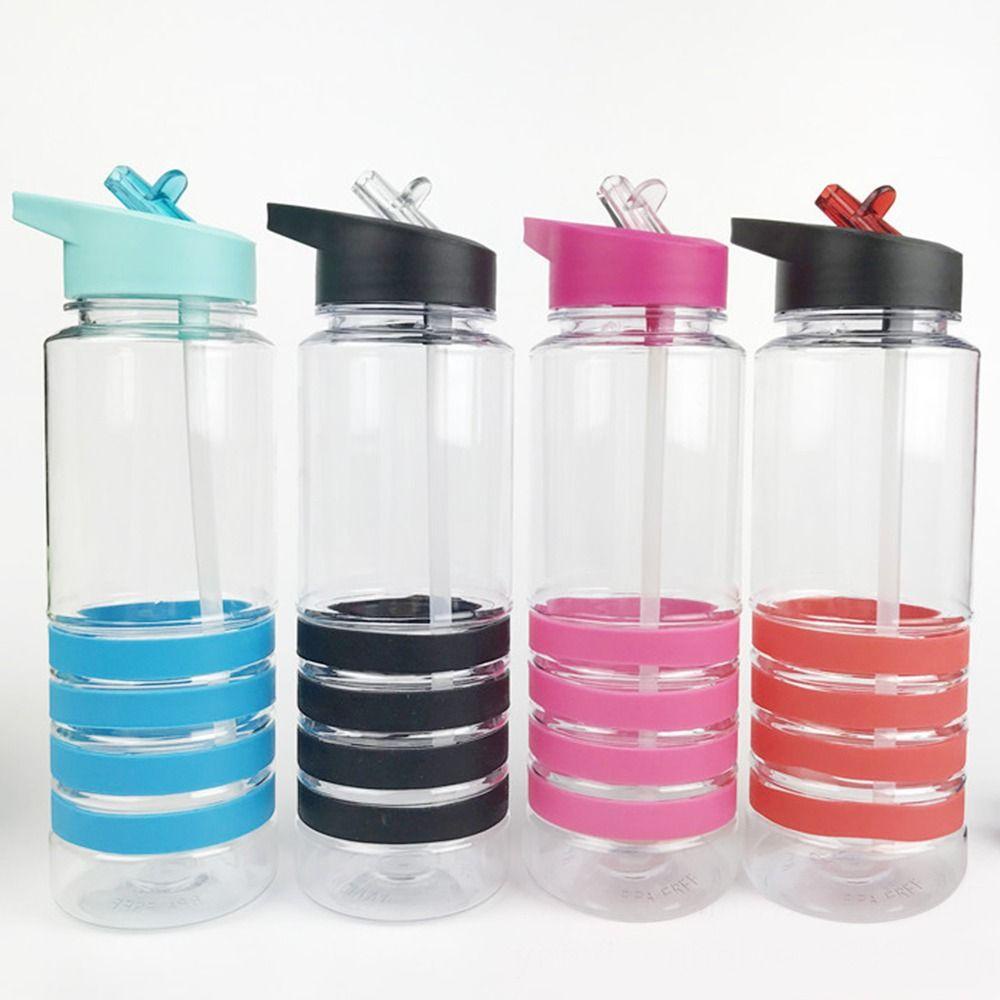 Solighter Sports Water Bottle Kapasitas Besar Dengan Sedotan Flip Top Botol Anti Bocor