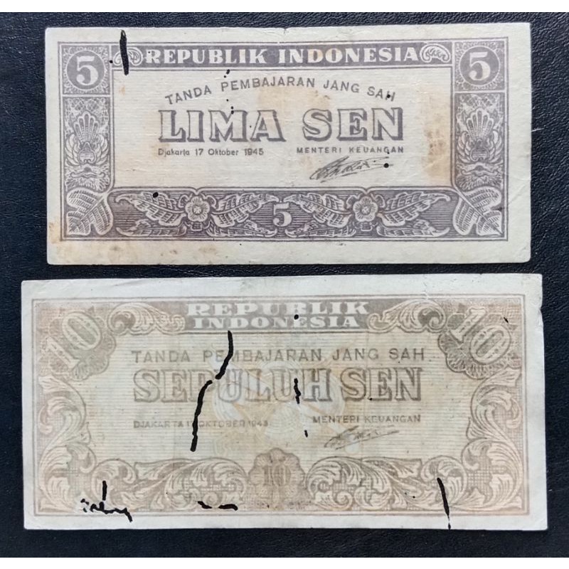 UANGKUNO 5 & 10 SEN THN 1945