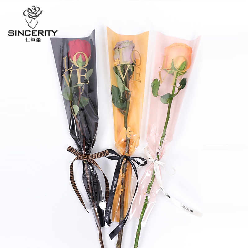 COD Wrapping Plastik Mini Buket Mawar Single Rose Ecer Per Pcs KB6136