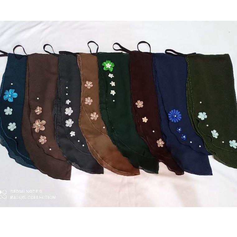 ♘ Cadar Tali 2 layer Karet/Cadar Murah viral/Cadar niqab niqob Motif bunga う