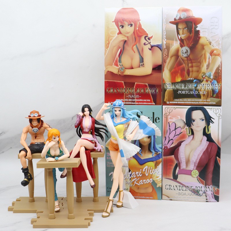 pajangan action figure anime one piece ace nami vivi dan bao hancock