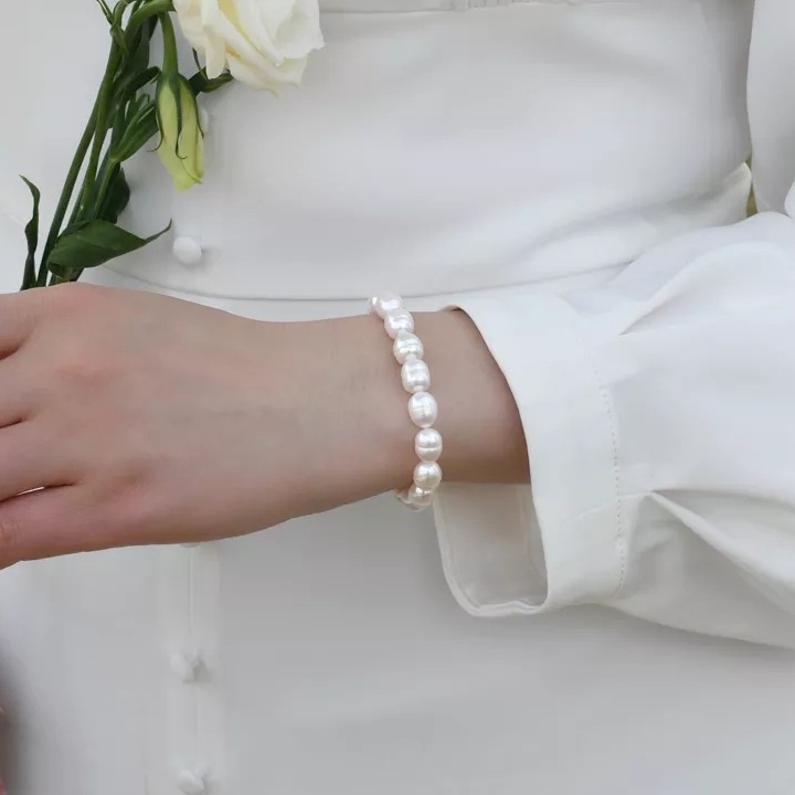 Gelang Wanita Pria Cowok Cewek Mutiara Asli Bead Besar Original Lombok