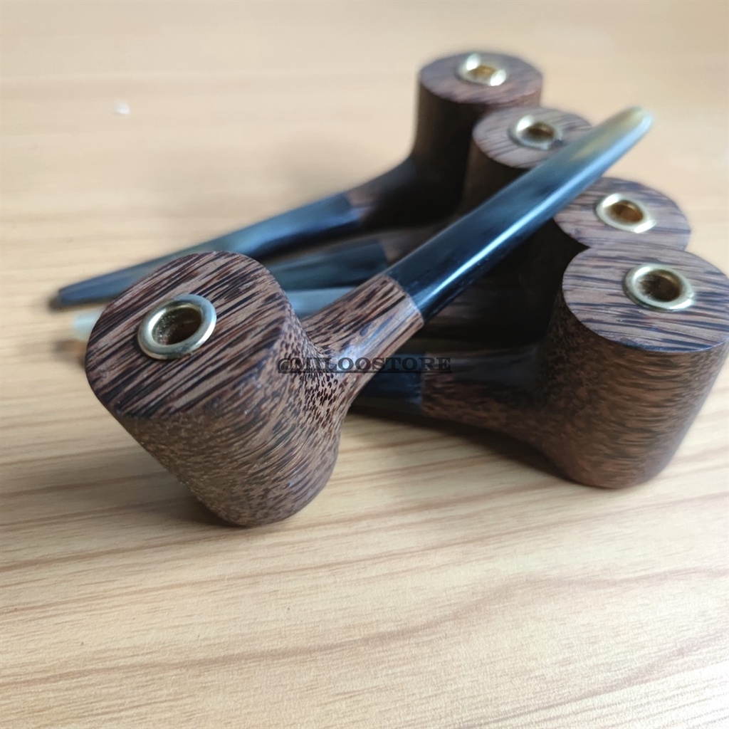 Pipa Once model Cangklong besar tanduk dan kayu kelapa handmade