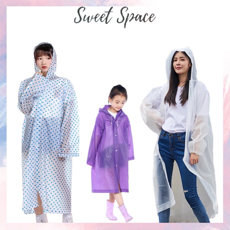 JAS HUJAN EVA ANAK DAN DEWASA POLOS POLKADOT [SWEETSPACE]