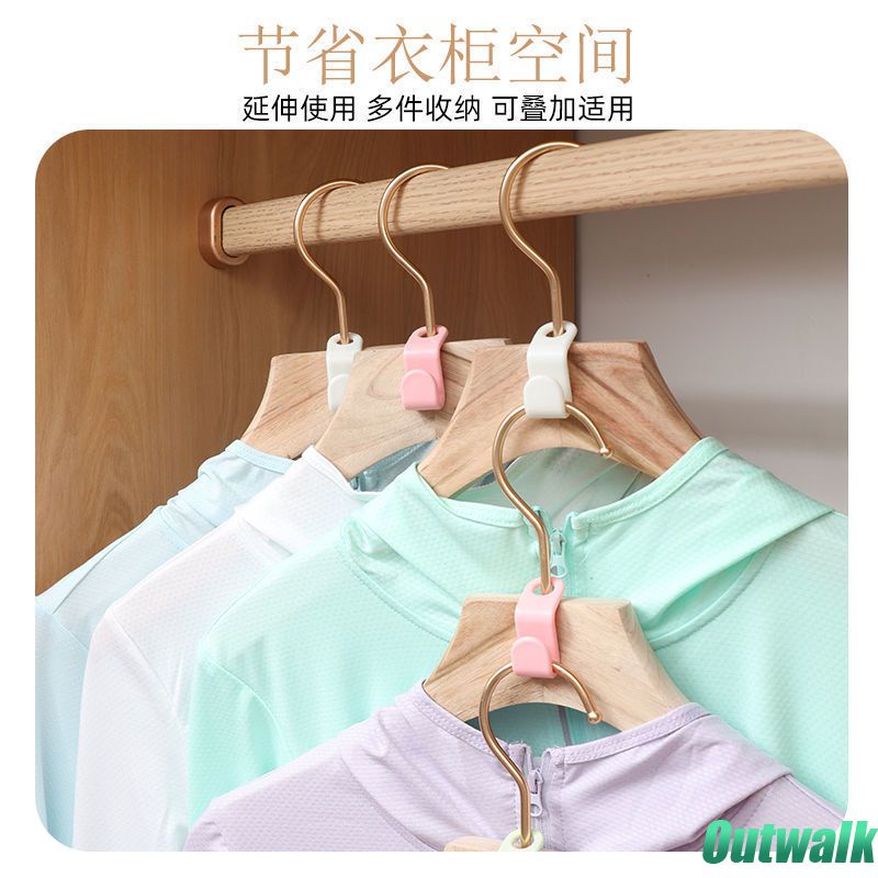 ღ 10PCS Pakaian Menghubungkan Hook Finishing Plastik Menghubungkan Kait Kamar Tidur Pakaian Penyimpanan Organizer Gantungan Pakaian Hook Penyimpanan