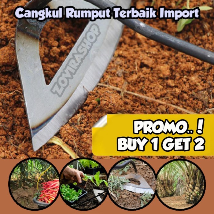 Cang Steel Hardened Hollow Hoe Cangkul Rumput / Gulma Terbaik Import Usa