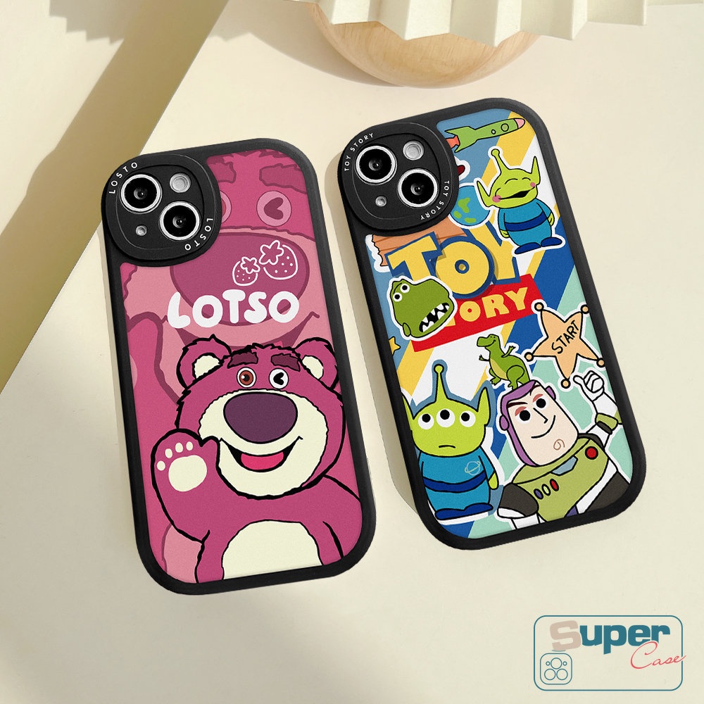 Realme C53 C31 C21Y C55 C35 C12 C11 C15 C25Y C25s C21 C30 GT C17 5 8 5i 7i 5 6i 5s 6s 6 9i 8i 8 10 Pro C20A C3 C20 C17 Kartun Lucu Toy Story Strawberry Bear Losto Casing TPU Empuk