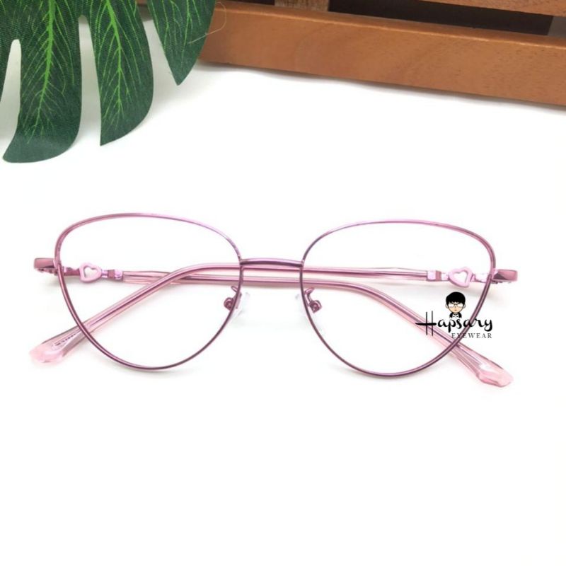 Frame Kacamata Minus &amp; Antiradiasi Wanita Cat eye 8015 Terbaru | Anti UV Photocromic &amp; Bluecromic