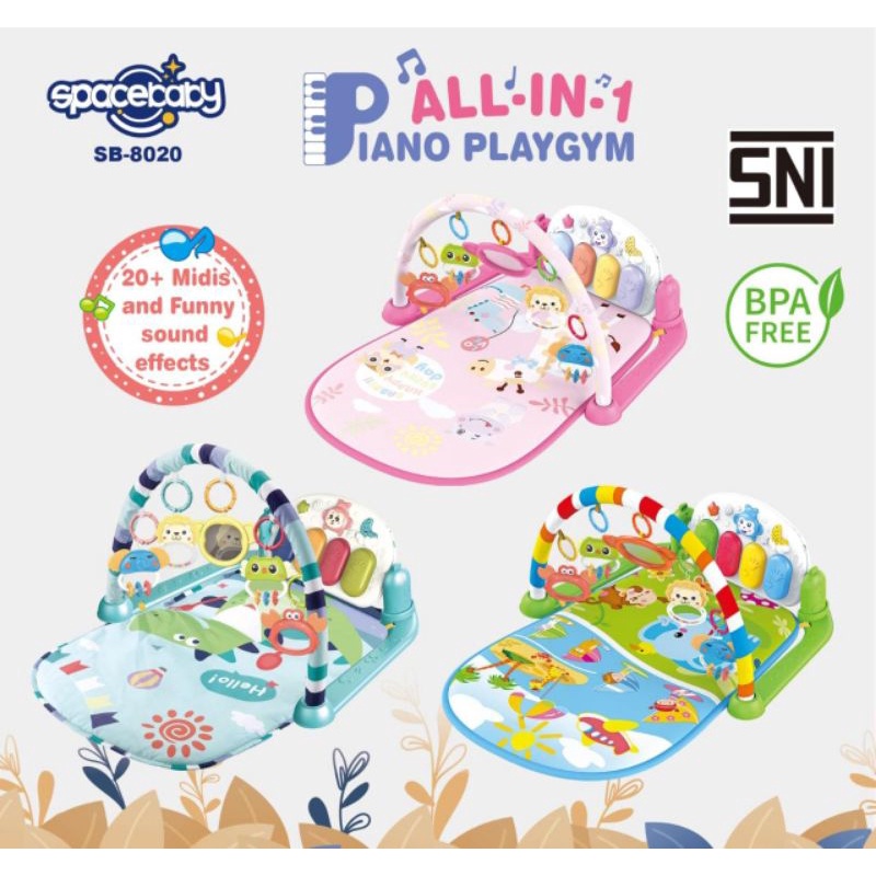 Spacebaby piano playgym PROYEKTOR SB-8020 size lebih besar