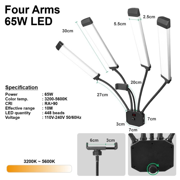 Fathonah_347- Led Bi Color Glamlight 4 Bar Glam Light 4 Bar