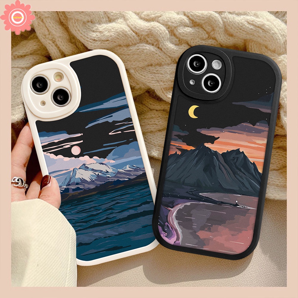 Couple Snow Mountain Case Untuk Samsung A14 A04s A23 A50 A53 A30s A13 A04 A03s A32 A50s A12 A03 A22 A73 A21s A52s A33 A11 A20s A72 A02s A52 A31 A10s A20 A71 A51 Sunset Scenery Case