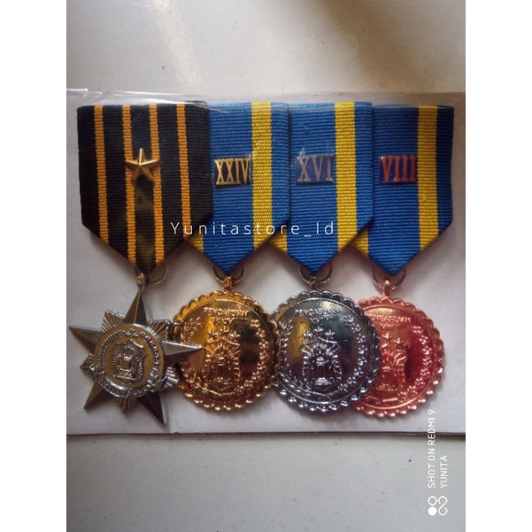 1 SET SATYA LENCANA PDU MEDALI GABUNG SL 8 TH 16 TH 24 Th dan Bintang Nararya