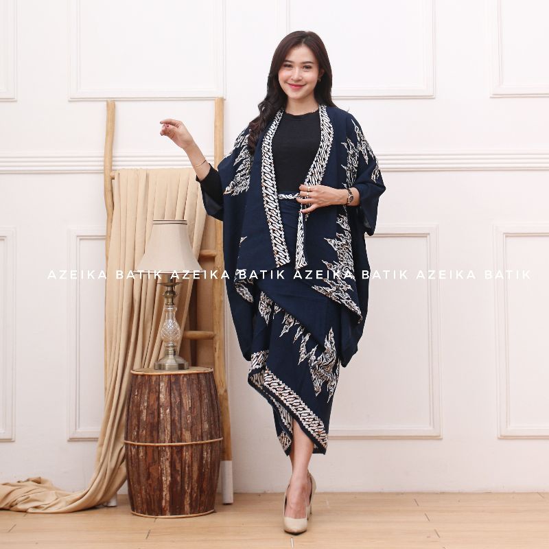 Cardigan Batik Wanita Modern Set Kebaya Modern One Set Rok Lilit Baju Kondangan Wanita Kebaya Modern Couple Outer Batik Kimono Outfit Kondangan