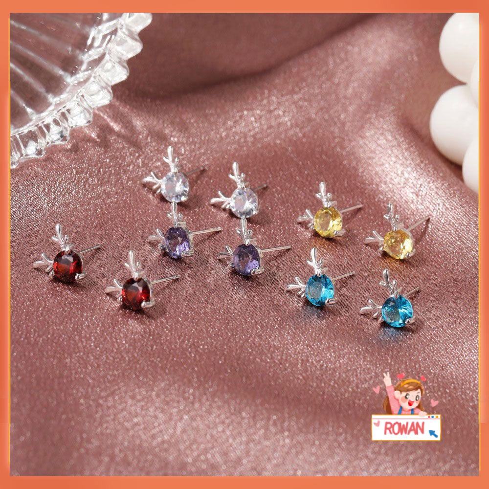 R-bunga 1pasang Tanduk Ear Studs Perhiasan Hadiah Natal Untuk Wanita Gadis Yilu Has You