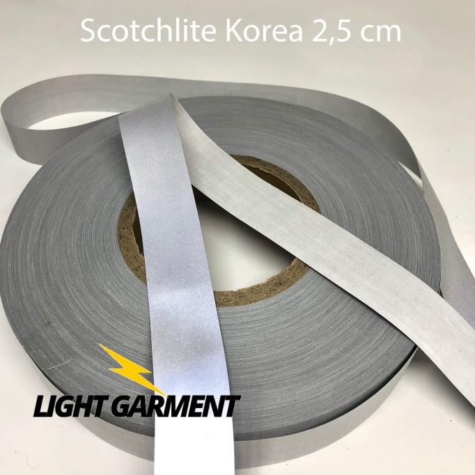 

[BISA COD] Scotchlite skotlet scotlight pita pemantul cahaya kain KOREA 2,5 cm