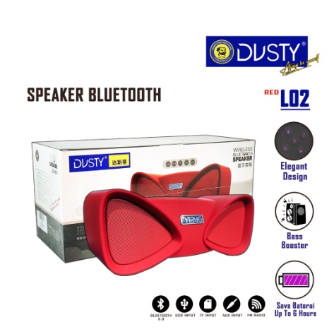 Mechanic Dusty L02 Red / blue / black Speaker Bluetooth Wireless 1800 mAH Free Kabel Aux Jack / Charger Mikro USB