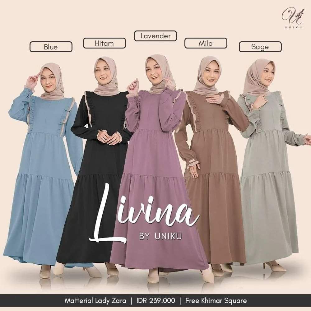 [BISA COD] UNIKU - LIVINA DRESS - GAMIS DAILY TERBARU