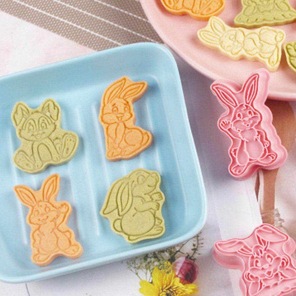 Solighter 8pcs/set 3D Kelinci Paskah DIY Pastry Dekorasi Plunger Bunny Cookie Cutter