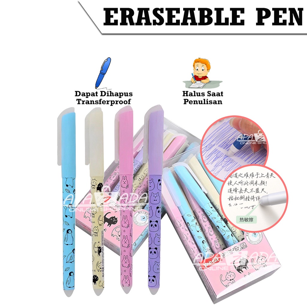 Jual Apazada Gel Pen Pulpen Gel Hapus Tinta Hitam Mm Erasable Pen Kapcat Pulpen Bisa