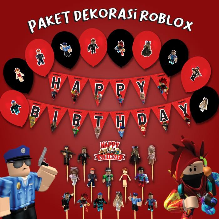 Jual PAKET DEKORASI ROBLOX HBD HAPPY BIRTHDAY HIASAN DEKORASI ULANG