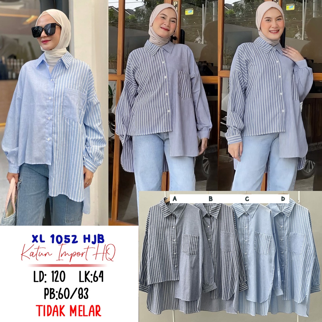 XL 1052 HJB XLARGE KEMEJA HEM WANITA BIGSIZE BIG SIZE JUMBO BESAR OVERSIZE OVERSIZED MURAH