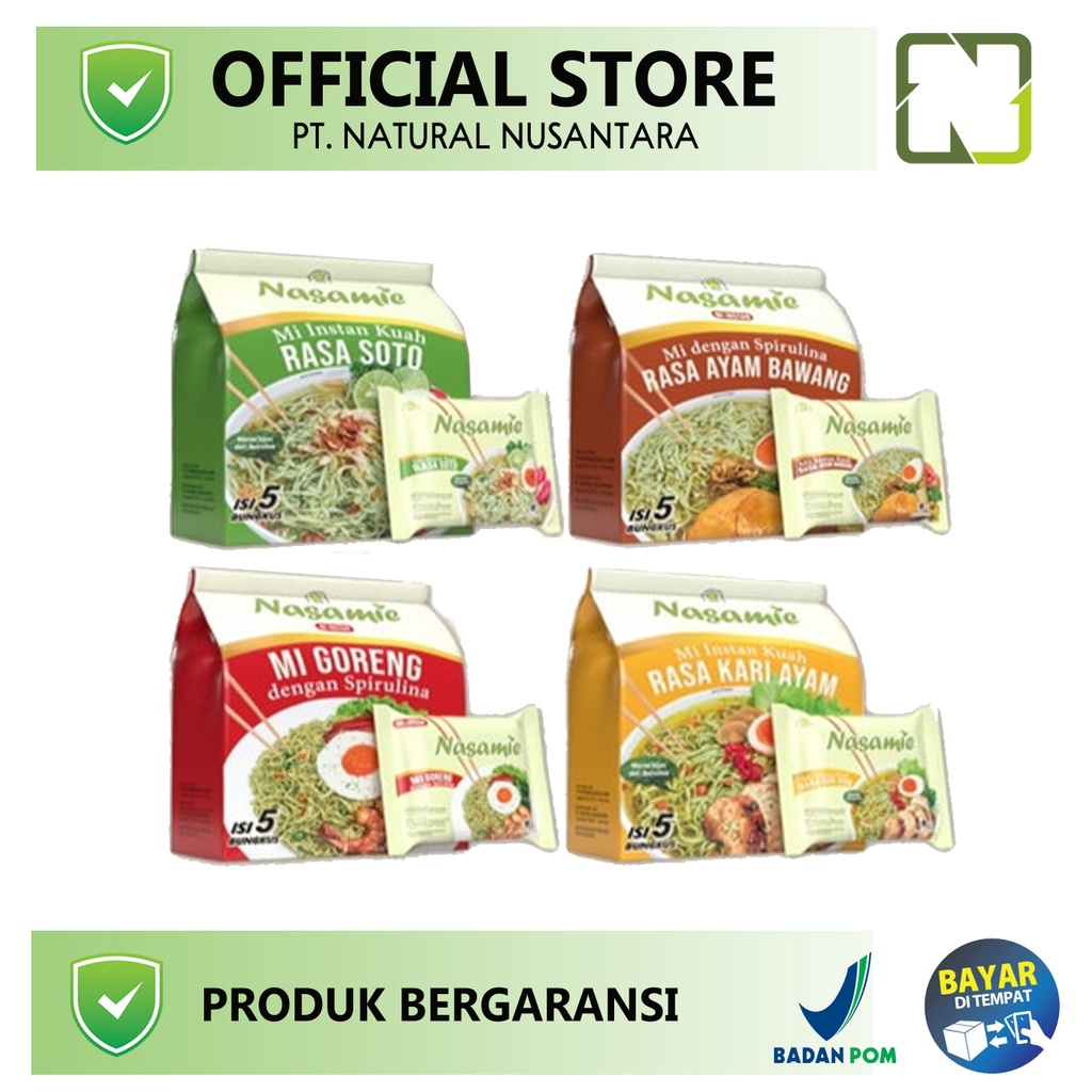 Nasamie Original Mie Instan Sehat Hijau Spiriluna Nasa