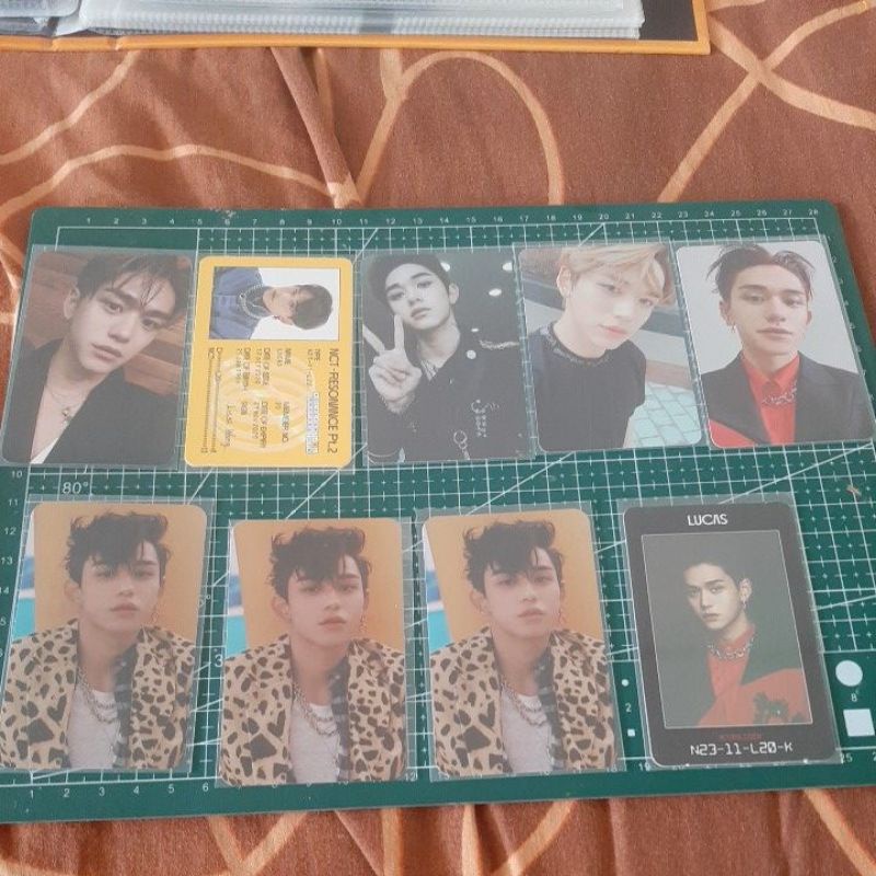 photocard lucas nct way v, emphaty reality dream, id card take over the moon, arrival acces code reasonance pt 2, md kick back
