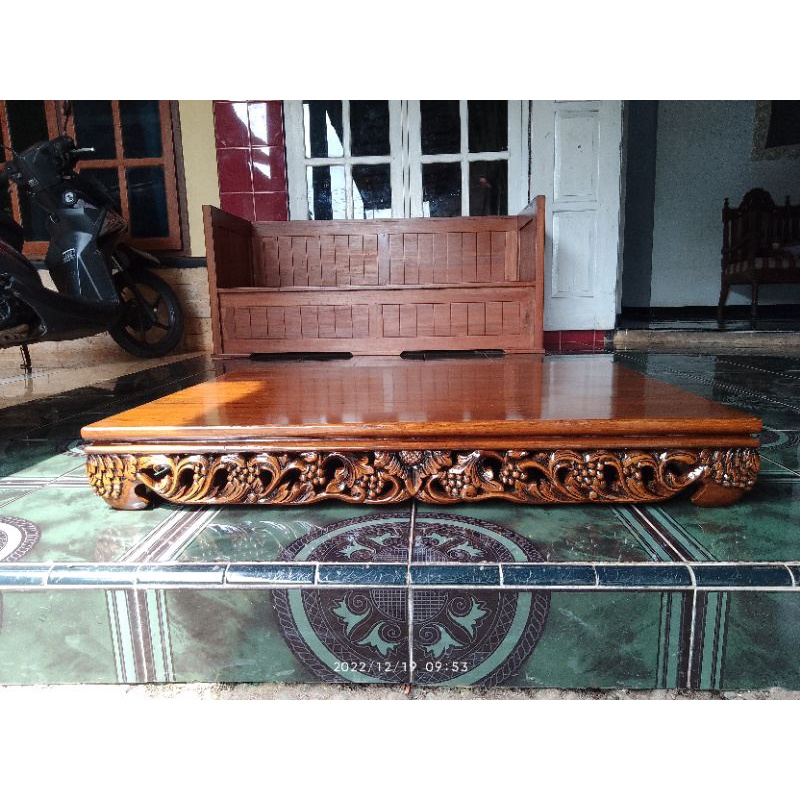 meja bonsai ukir/tatakan pot bonsai 90x65