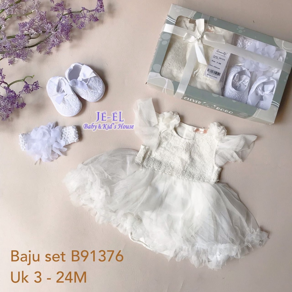 Gooulfi Dress Baby Gift Box Jumper Gaun 3in1 B91376