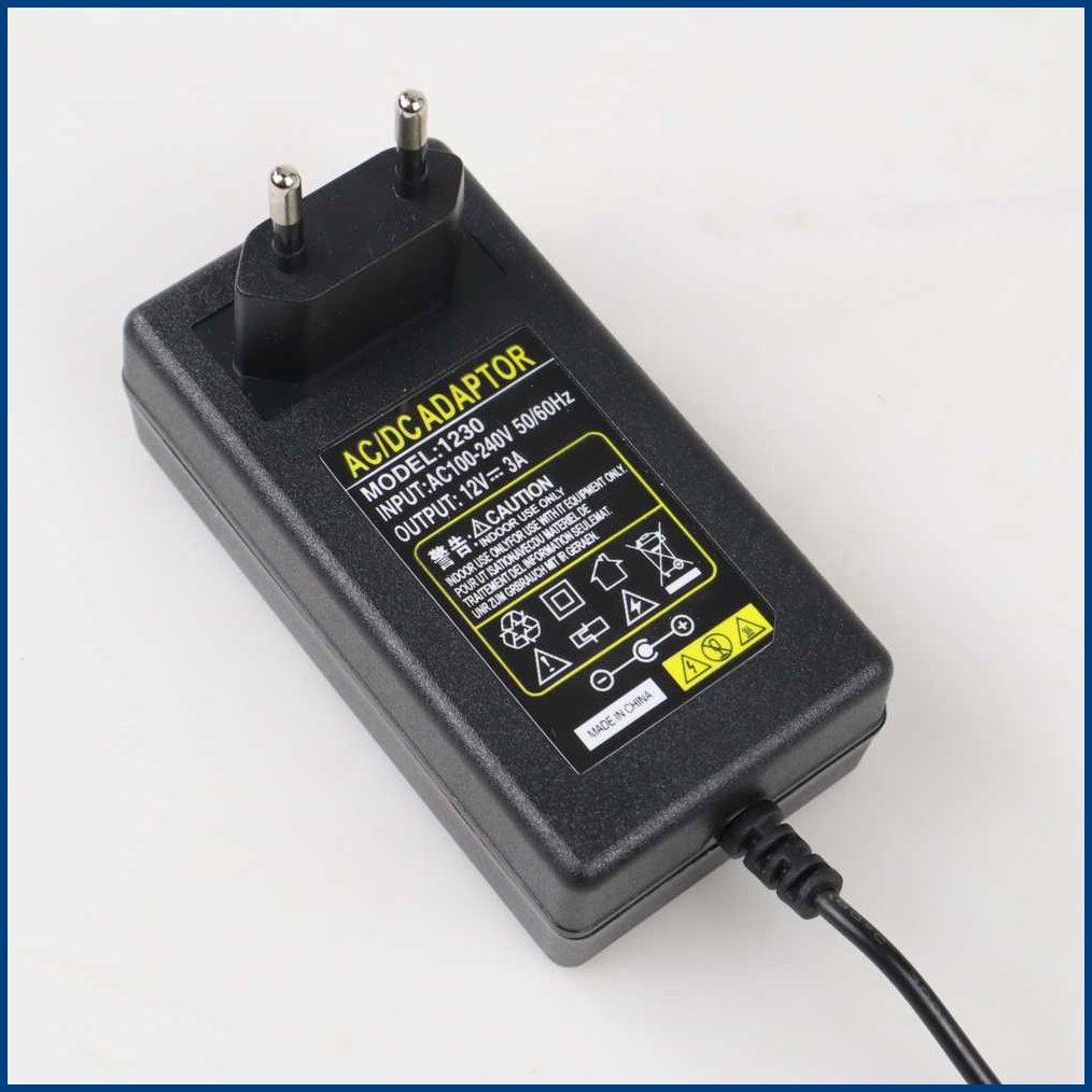 Power Adaptor Supply DC12V 3A EU Plug – VBS