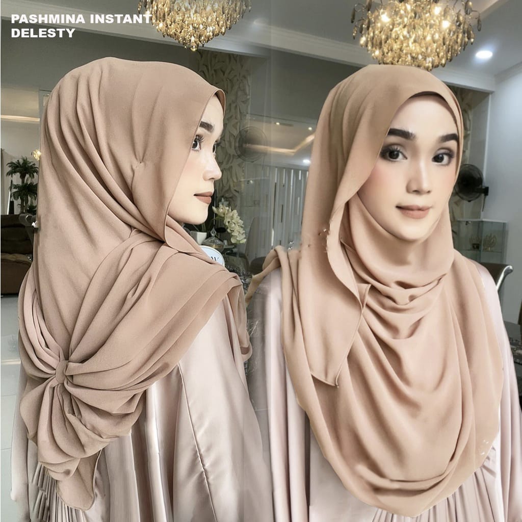 Hijab Pasmina Instan DELESTY Ceruty Premium Babydoll