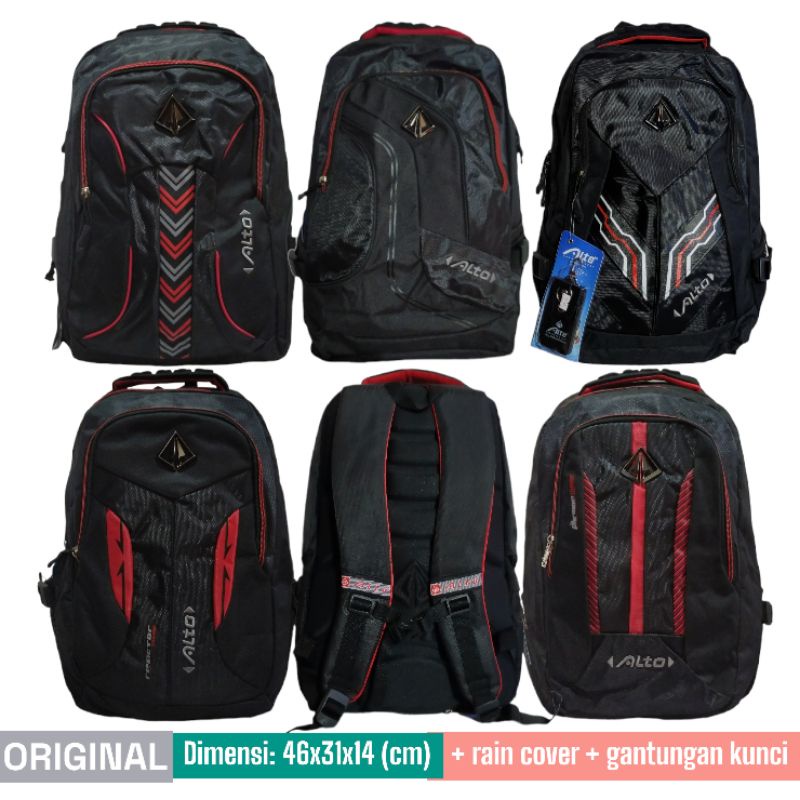 Tas ransel laptop - daypack - backpack Alto original termurah bahan polyester + rain cover