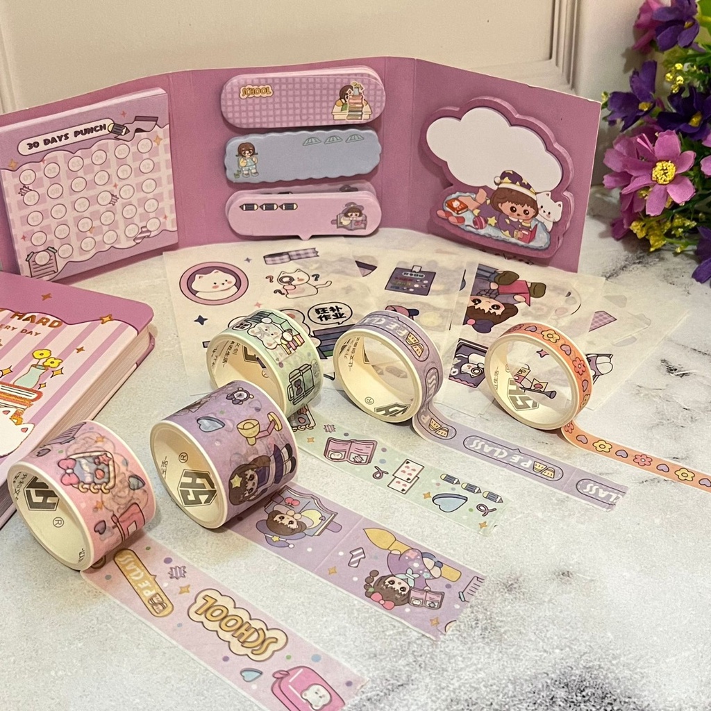 PAKET JURNAL 4IN1 SUPER CUTE HARDCOVER ALAT TULIS LENGKAP UNIK TERBAIK PAKET BOX ISI 4 ALAT TULIS (STIKER WASHITAPE NOTEBOOK A5 STIKY NOTES) TERLENGKAP BEST QUALITY BISA COD