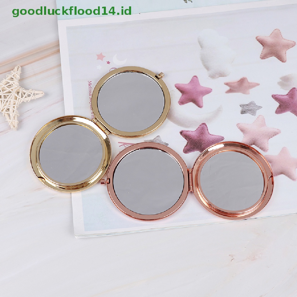 [GOOGFOUR] Vintage alloy compact pocket mirror folded makeup Kosmetik Cermin Pembesar [TOP]