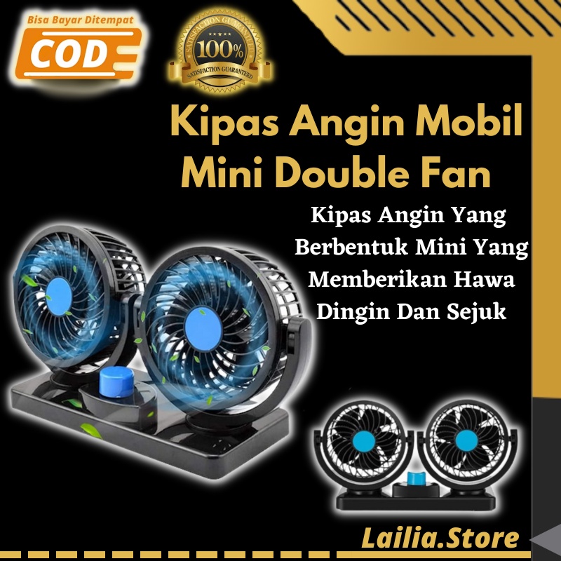 Kipas Angin Mobil 12 Volt Kipas Angin Mini Mobil Truk Double Fan Blower USB Pengganti AC