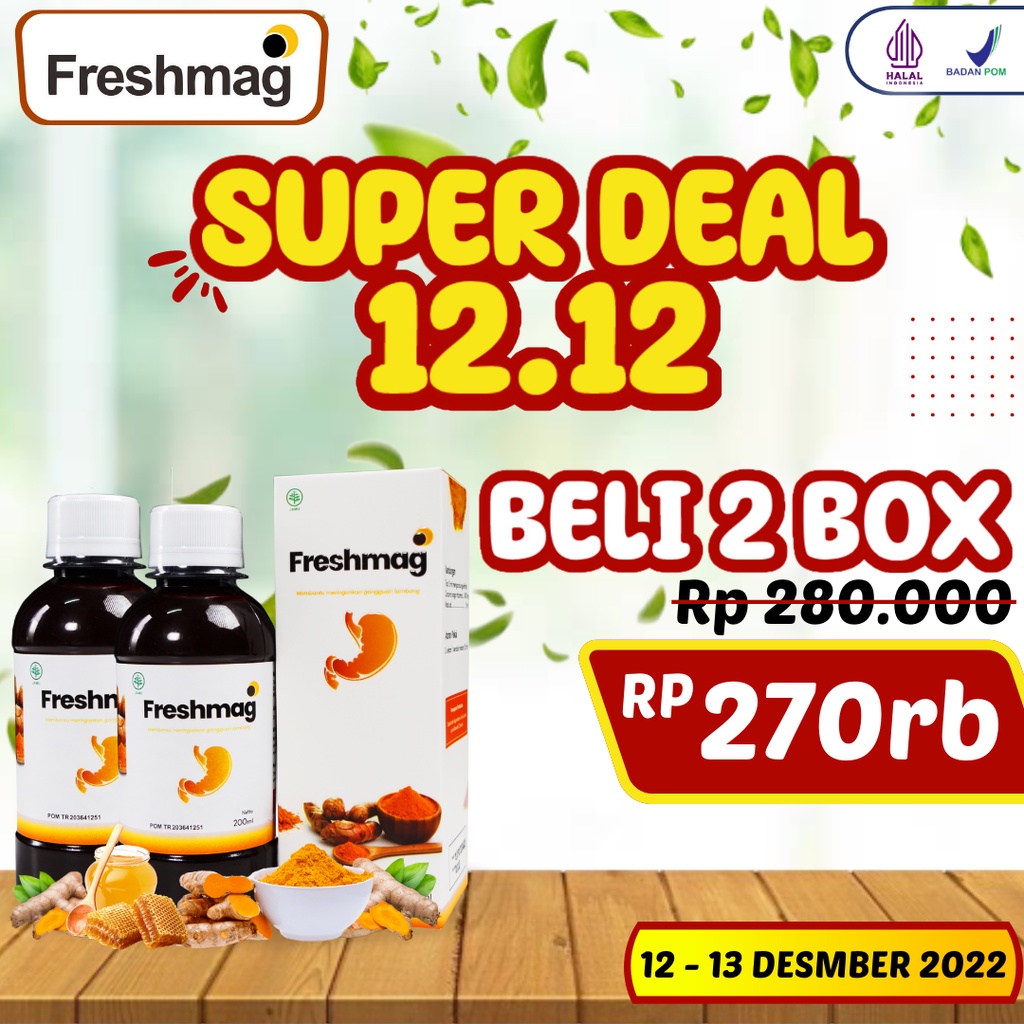 PROMO FRESHMAG Paket 2 - Madu Herbal Atasi Gerd Asam Lambung &amp; Maag Kronis Tingkatkan Nafsu Makan Freshmaag Fresh Maag Presmag